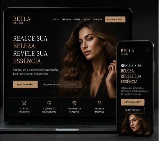 Projeto demonstrativo de site para Salão e estética