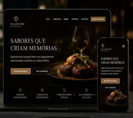 Projeto demonstrativo de site para Restaurante premium
