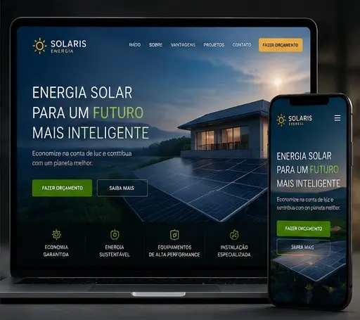 Projeto demonstrativo de site para Energia solar